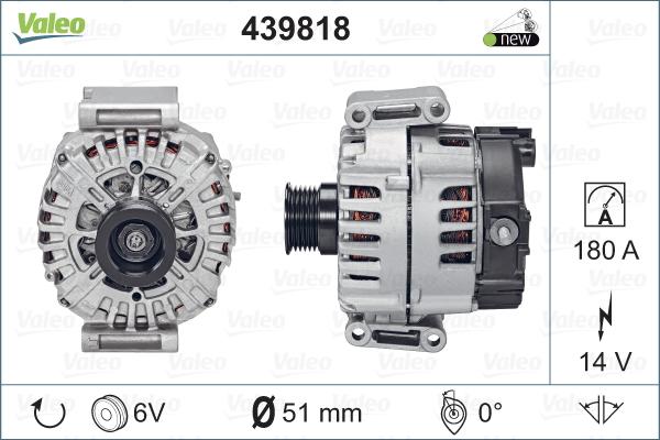 Valeo 439818 - Генератор parts5.com