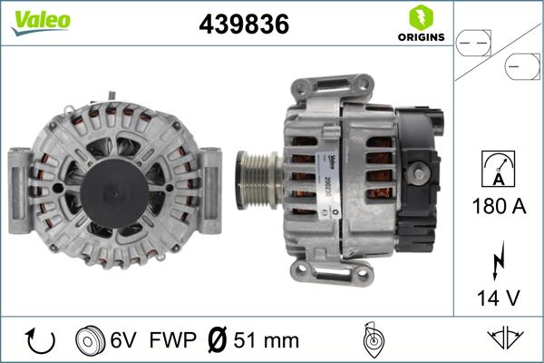 Valeo 439836 - Генератор parts5.com