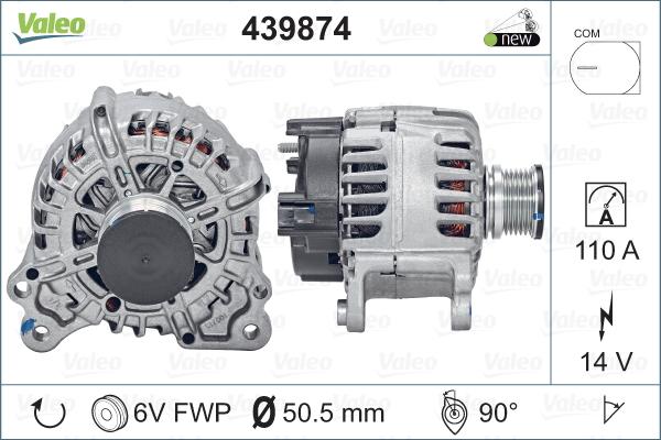 Valeo 439874 - Генератор parts5.com