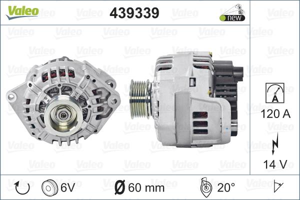 Valeo 439339 - Генератор parts5.com