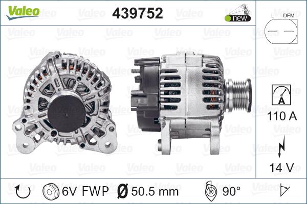 Valeo 439752 - Генератор parts5.com