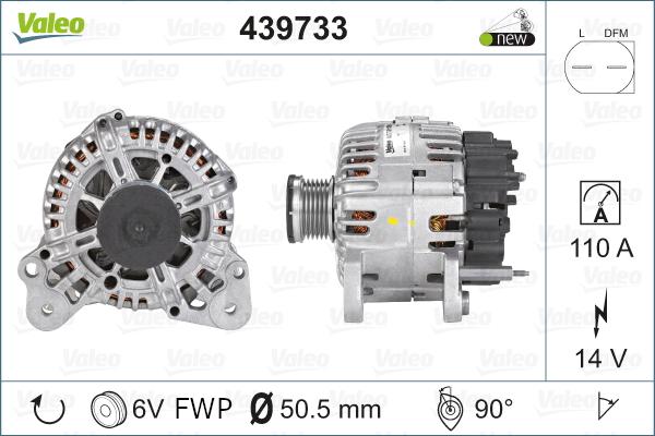 Valeo 439733 - Генератор parts5.com