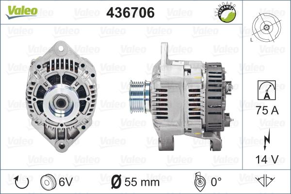 Valeo 436706 - Генератор parts5.com