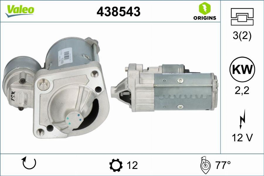 Valeo 438543 - Стартер parts5.com