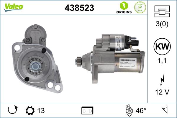 Valeo 438523 - Стартер parts5.com