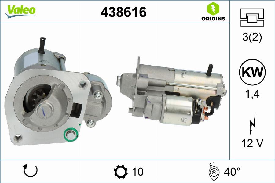 Valeo 438616 - Стартер parts5.com