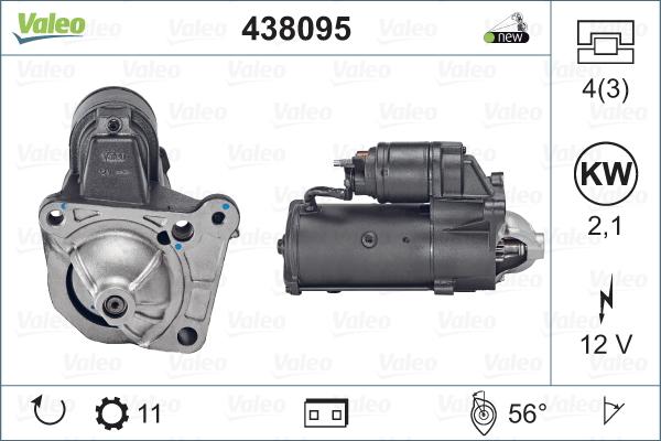 Valeo 438095 - Motor de arranque parts5.com