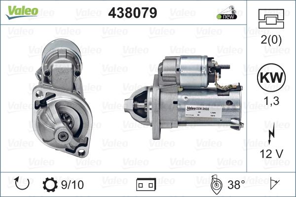 Valeo 438079 - Motor de arranque parts5.com