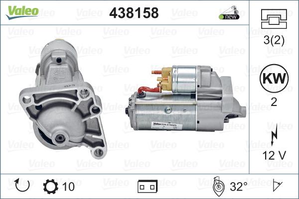 Valeo 438158 - Motor de arranque parts5.com