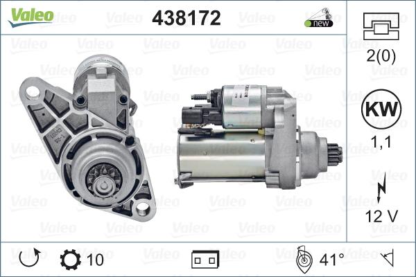 Valeo 438172 - Стартер parts5.com