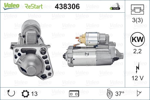 Valeo 438306 - Стартер parts5.com