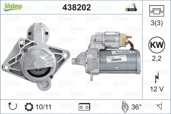 Valeo 438202 - Motor de arranque parts5.com