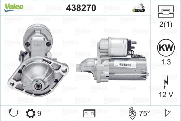 Valeo 438270 - Motor de arranque parts5.com