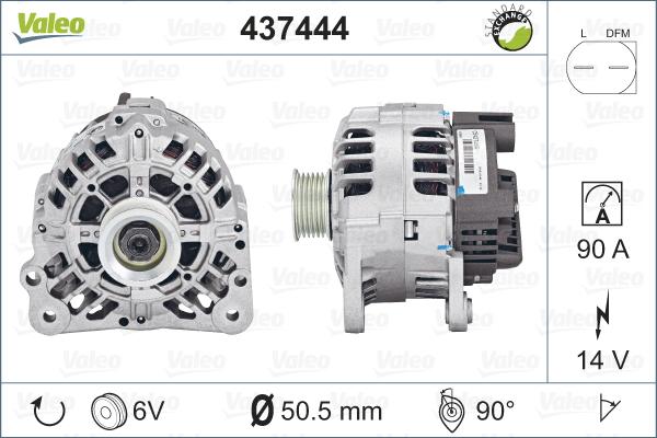 Valeo 437444 - Генератор parts5.com