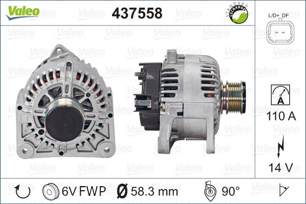 Valeo 437558 - Генератор parts5.com