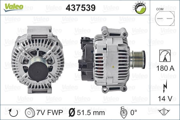 Valeo 437539 - Генератор parts5.com