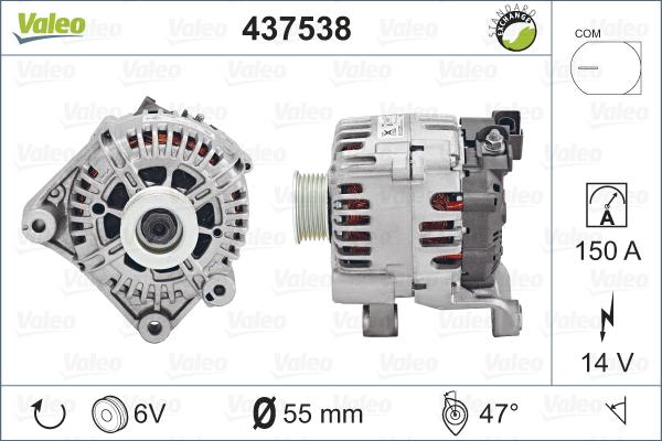 Valeo 437538 - Генератор parts5.com