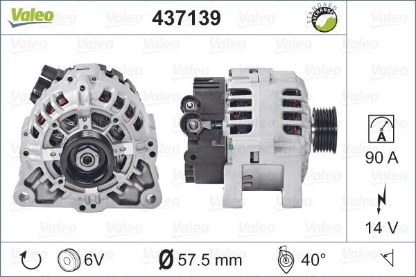 Valeo 437139 - Генератор parts5.com