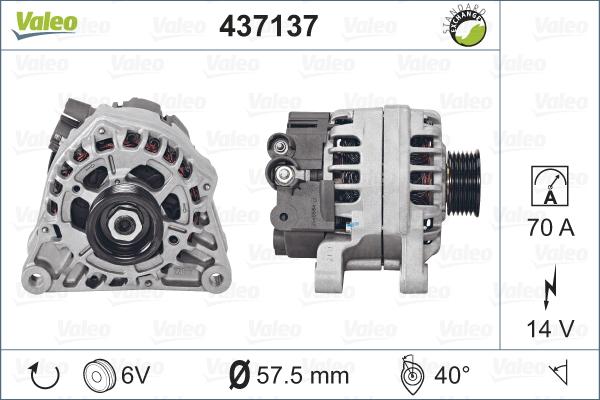 Valeo 437137 - Генератор parts5.com