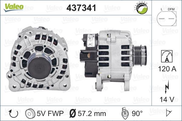 Valeo 437341 - Генератор parts5.com