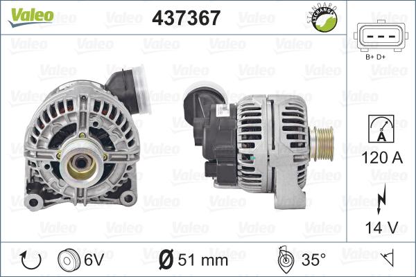 Valeo 437367 - Генератор parts5.com