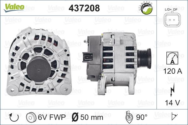 Valeo 437208 - Генератор parts5.com