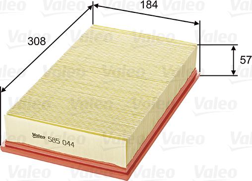 Valeo 585044 - Воздушный фильтр parts5.com