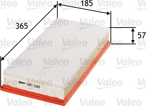 Valeo 585048 - Воздушный фильтр parts5.com