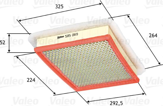 Valeo 585069 - Воздушный фильтр parts5.com