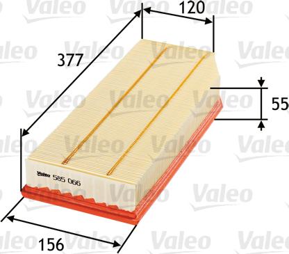 Valeo 585066 - Воздушный фильтр parts5.com