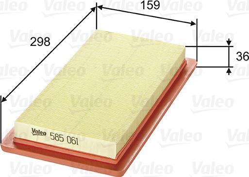 Valeo 585061 - Воздушный фильтр parts5.com