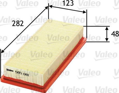 Valeo 585081 - Воздушный фильтр parts5.com