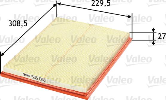 Valeo 585088 - Воздушный фильтр parts5.com