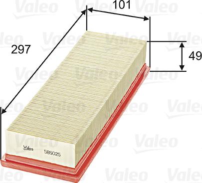Valeo 585025 - Воздушный фильтр parts5.com