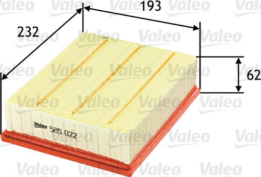 Valeo 585022 - Air Filter parts5.com