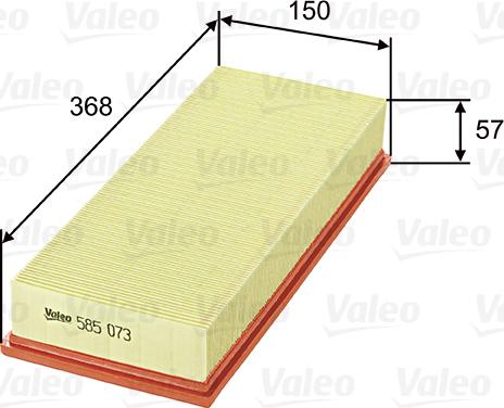 Valeo 585073 - Воздушный фильтр parts5.com