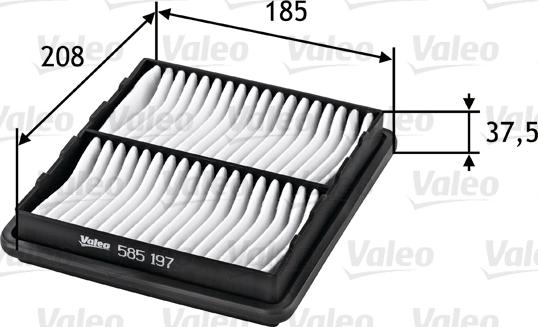 Valeo 585197 - Воздушный фильтр parts5.com