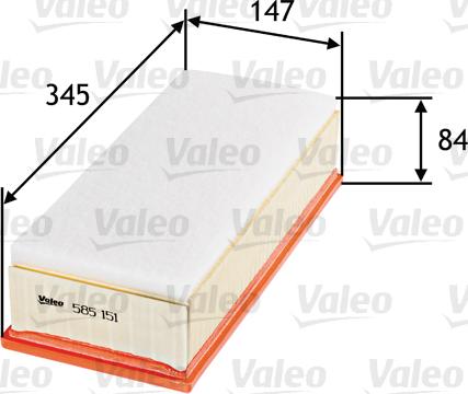 Valeo 585151 - Воздушный фильтр parts5.com