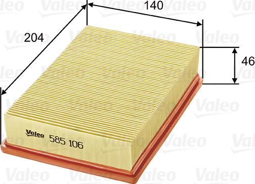 Valeo 585106 - Воздушный фильтр parts5.com