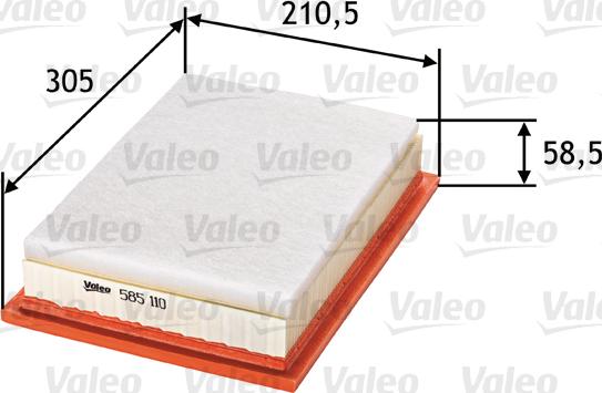 Valeo 585110 - Воздушный фильтр parts5.com