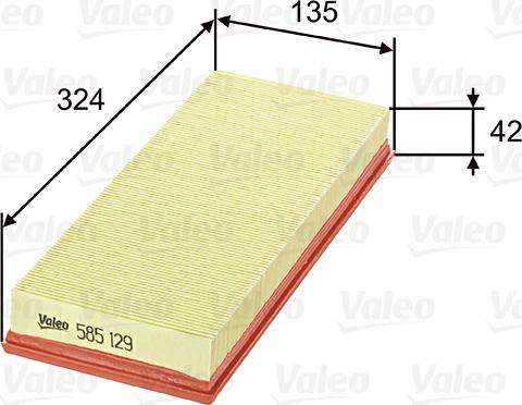 Valeo 585129 - Воздушный фильтр parts5.com