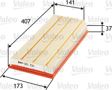 Valeo 585356 - Воздушный фильтр parts5.com
