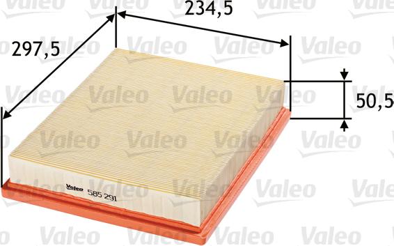 Valeo 585291 - Воздушный фильтр parts5.com