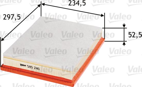 Valeo 585246 - Воздушный фильтр parts5.com