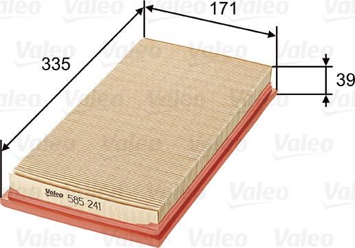 Valeo 585241 - Воздушный фильтр parts5.com