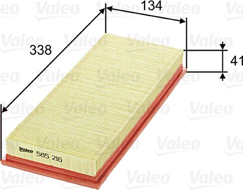 Valeo 585216 - Воздушный фильтр parts5.com