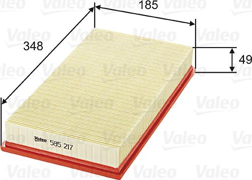 Valeo 585217 - Воздушный фильтр parts5.com