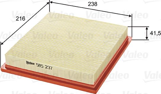 Valeo 585237 - Воздушный фильтр parts5.com