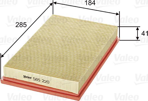 Valeo 585220 - Воздушный фильтр parts5.com