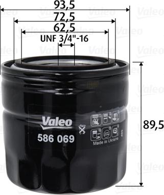 Valeo 586069 - Масляный фильтр parts5.com